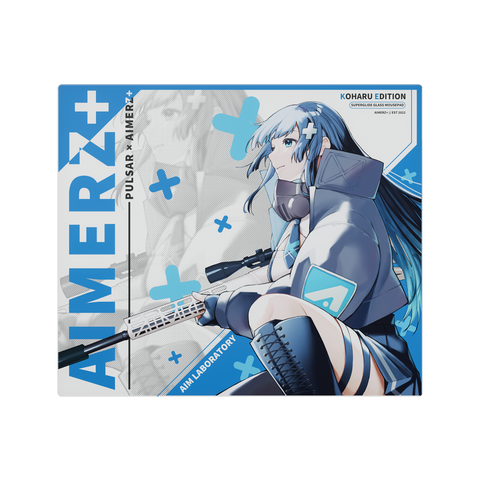 Aimerz edition koharu Superglide Glass Mousepad v2 XL (Extra Large) with a 1.5mm tempered glass surface for ultra-smooth mouse movements and enhanced portability. Made with durable Gorilla Glass and an anti-slip silicone rubber base for maximum grip on surfaces