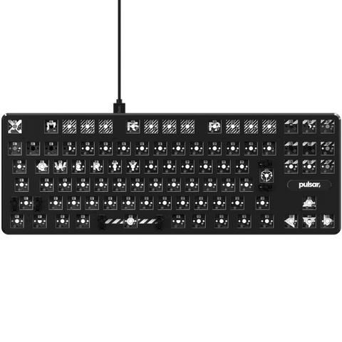 PulsarGamingGears_PCMK_TKL_JIS_Keyboard Barebone_Black Front View