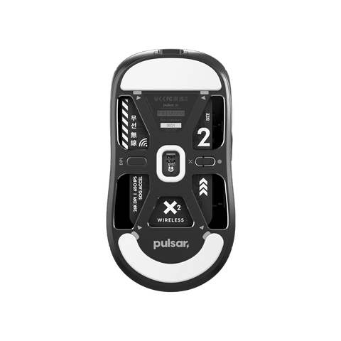 Pulsar X2 Premium Black gaming mouse bottom