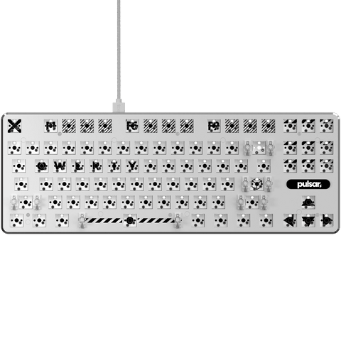 PCMK ANSI TKL Mechanical Gaming Keyboard White Barebone style for customizing | Pulsar Gaming Gears