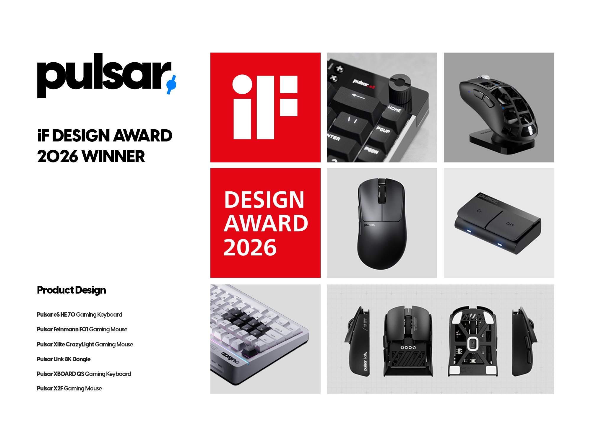 PULSAR WINS 6 iF DESIGN AWARDS FOR 2026 – Pulsar Gaming Gears
