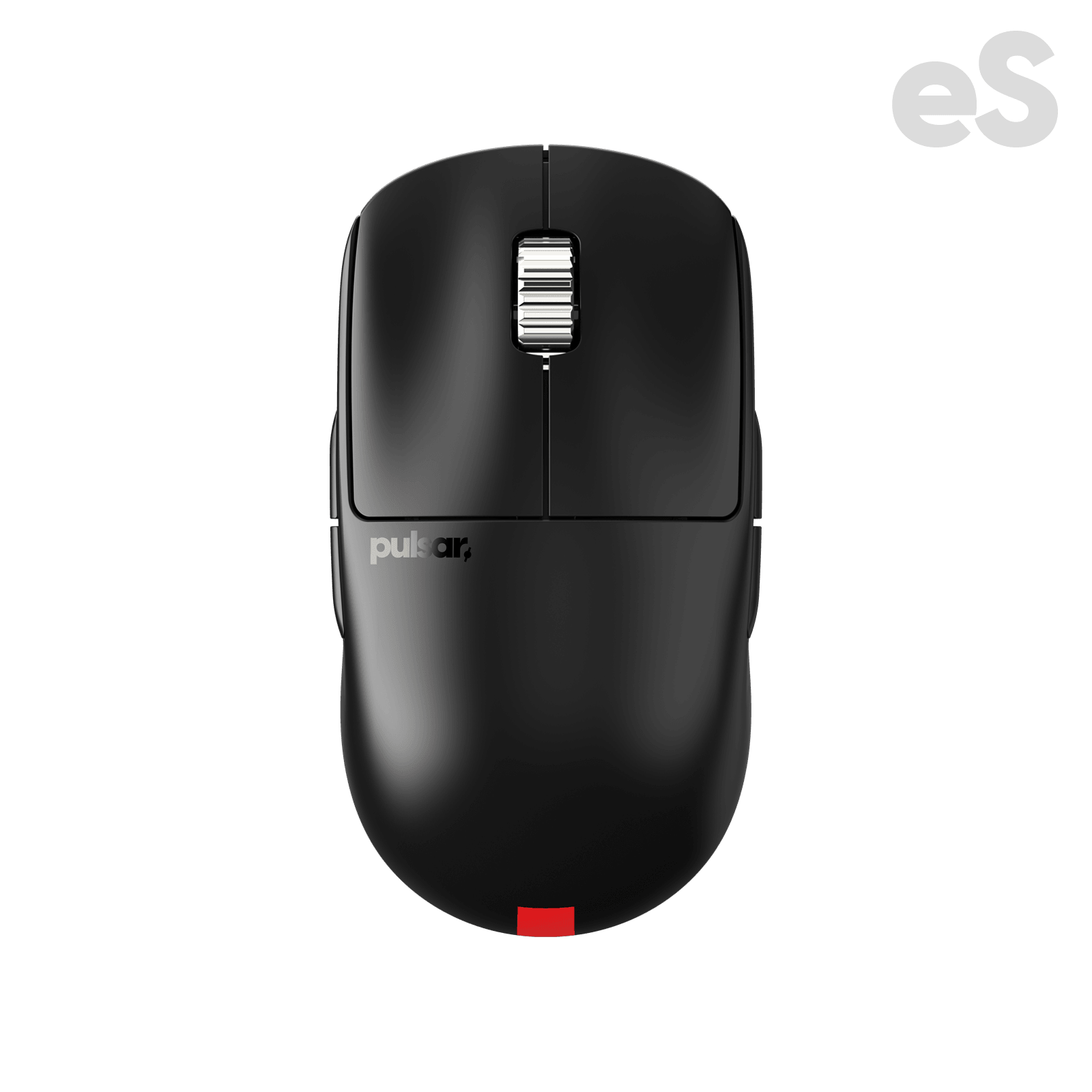 Black Pulsar X2A medium Gaming Mouse with an ambidextrous X2 shape, configurable buttons for left and right-hand use, lightweight design, PAW3395 optical sensor, OLED display, and driver-free setup, ideal for esports tournaments.