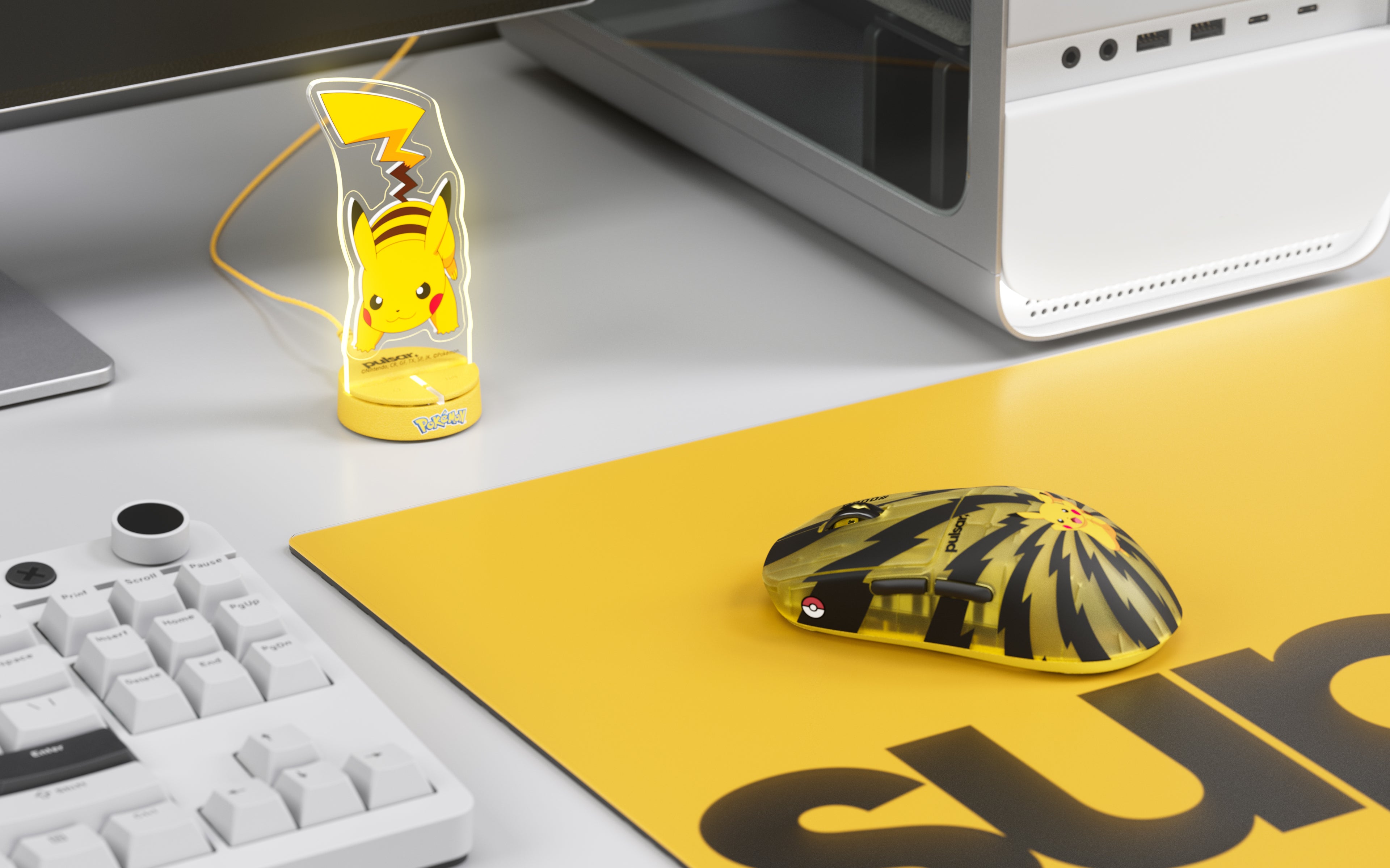 thumbnail image 2 of Pokemon Pikachu Wireless Mouse Bluetooth 5.2 1200 DPI LED Yellow Computer 2 of 4